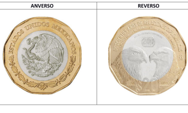 En circulación moneda conmemorativa de los doscientos años de relaciones diplomáticas entre Estados Unidos y México